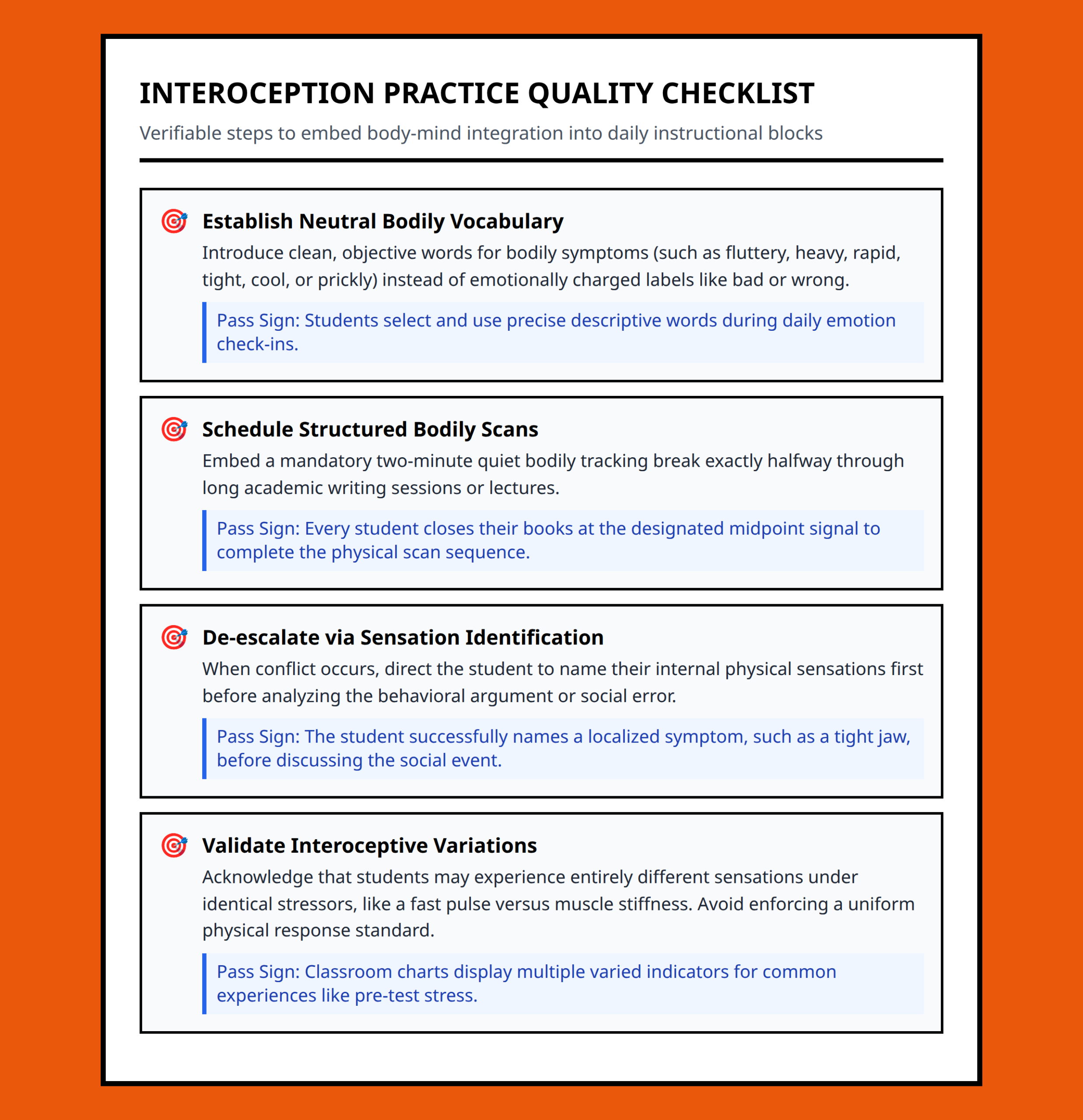 Classroom Interoception Readiness Checklist