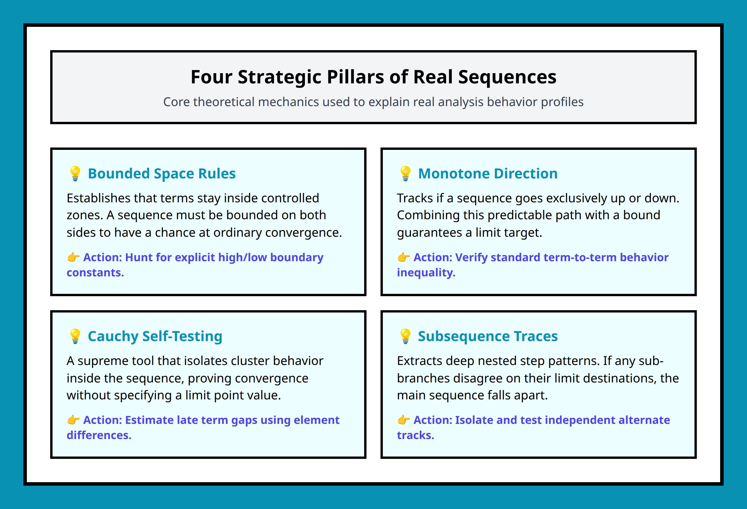 Sequence convergence basic principles overview panel poster layout